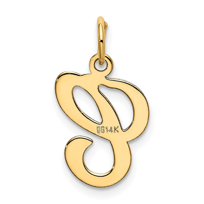 Million Charms 14K Yellow Gold Themed Alphabet Letter Initial C Charm