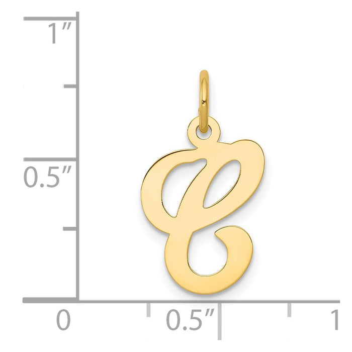 Million Charms 14K Yellow Gold Themed Alphabet Letter Initial C Charm