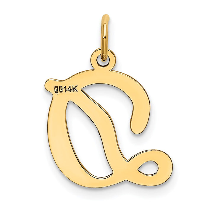 Million Charms 14K Yellow Gold Themed Alphabet Letter Initial D Charm