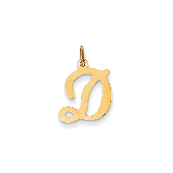 Million Charms 14K Yellow Gold Themed Alphabet Letter Initial D Charm