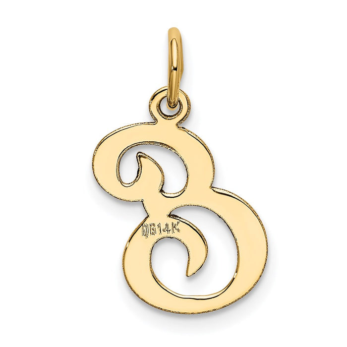 Million Charms 14K Yellow Gold Themed Alphabet Letter Initial E Charm