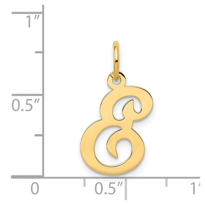 Million Charms 14K Yellow Gold Themed Alphabet Letter Initial E Charm