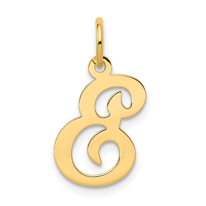 Million Charms 14K Yellow Gold Themed Alphabet Letter Initial E Charm