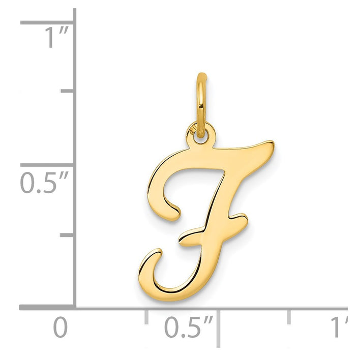 Million Charms 14K Yellow Gold Themed Alphabet Letter Initial F Charm