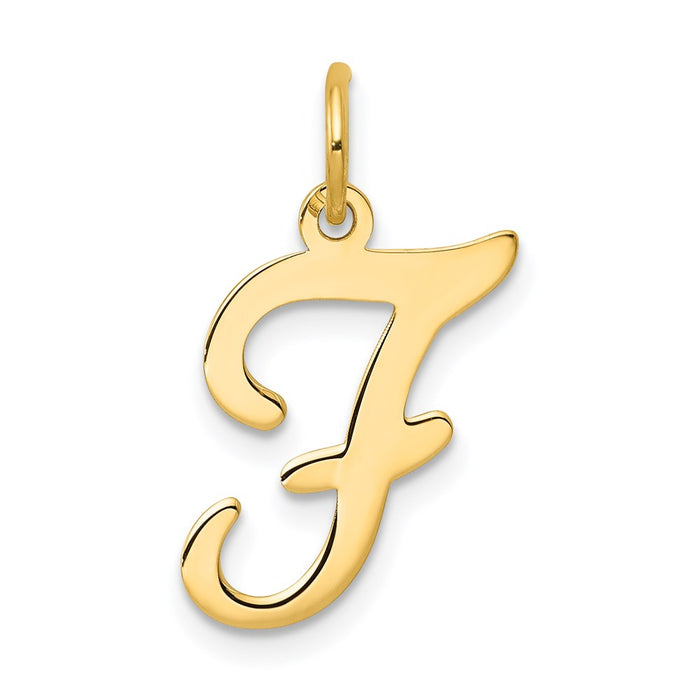 Million Charms 14K Yellow Gold Themed Alphabet Letter Initial F Charm