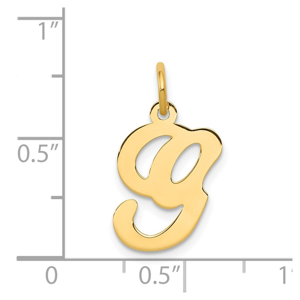 Million Charms 14K Yellow Gold Themed Alphabet Letter Initial G Charm