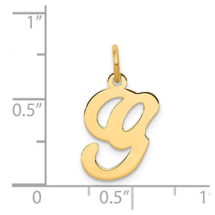 Million Charms 14K Yellow Gold Themed Alphabet Letter Initial G Charm