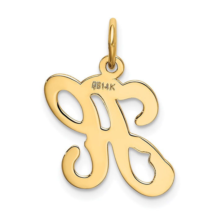 Million Charms 14K Yellow Gold Themed Alphabet Letter Initial H Charm