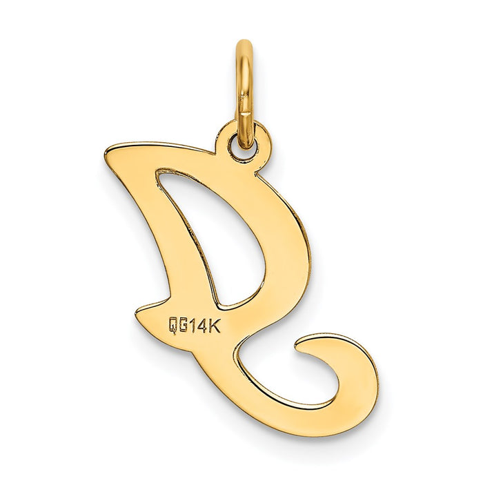 Million Charms 14K Yellow Gold Themed Alphabet Letter Initial I Charm