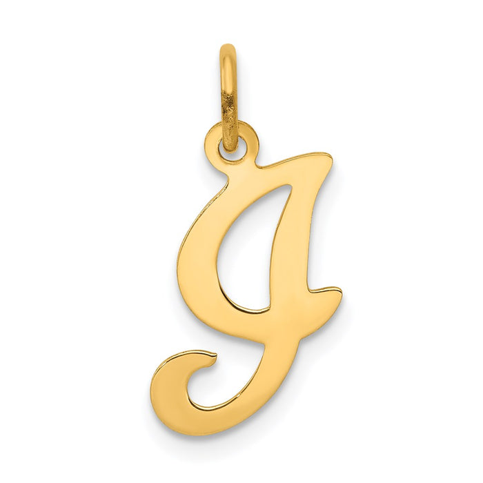 Million Charms 14K Yellow Gold Themed Alphabet Letter Initial I Charm