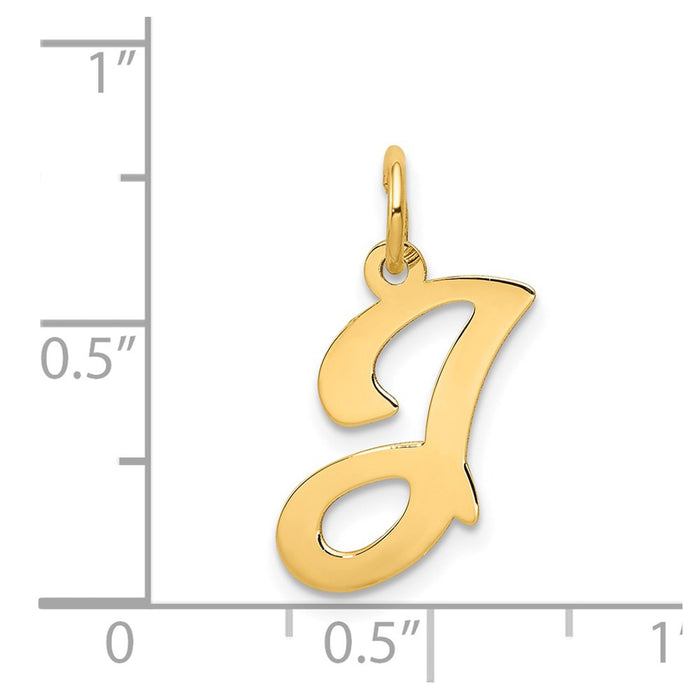 Million Charms 14K Yellow Gold Themed Alphabet Letter Initial J Charm