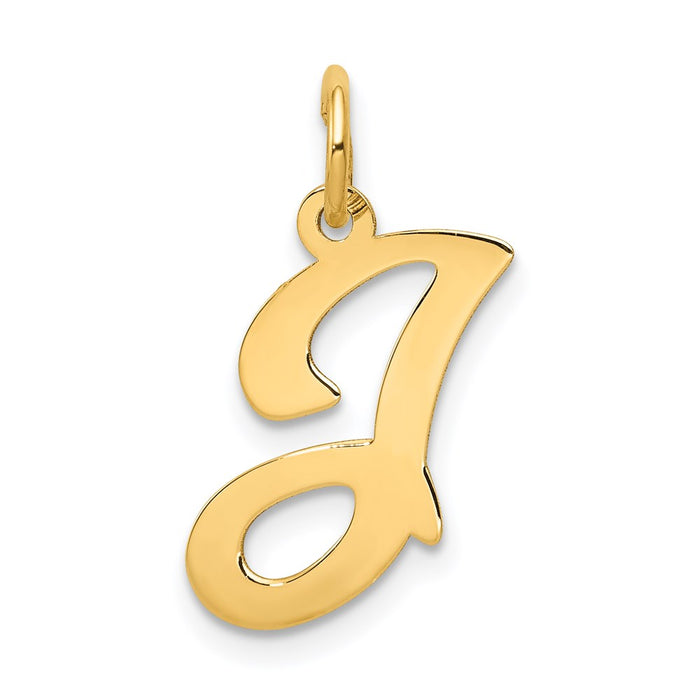 Million Charms 14K Yellow Gold Themed Alphabet Letter Initial J Charm