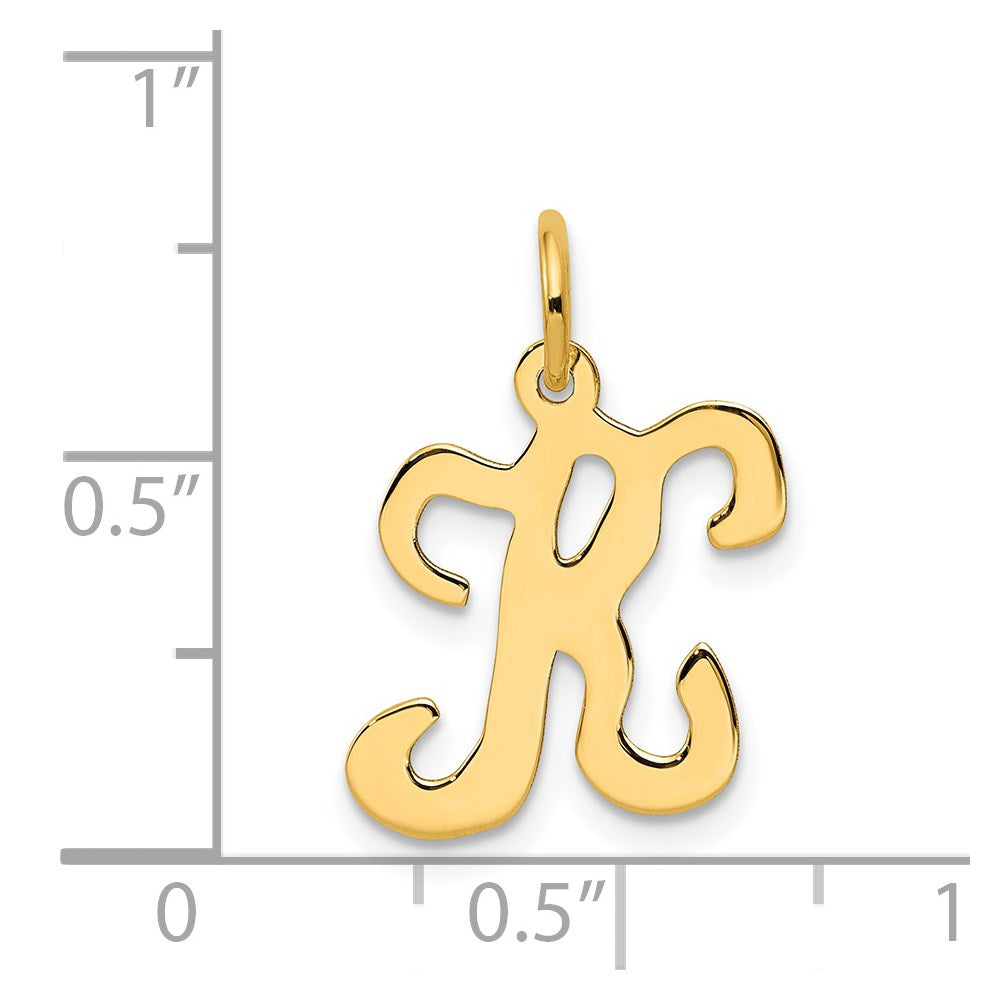 Million Charms 14K Yellow Gold Themed Alphabet Letter Initial K Charm