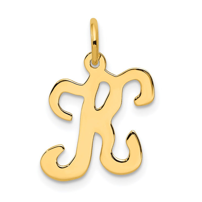 Million Charms 14K Yellow Gold Themed Alphabet Letter Initial K Charm
