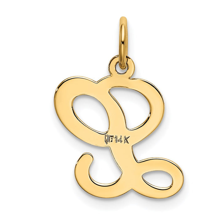 Million Charms 14K Yellow Gold Themed Alphabet Letter Initial L Charm