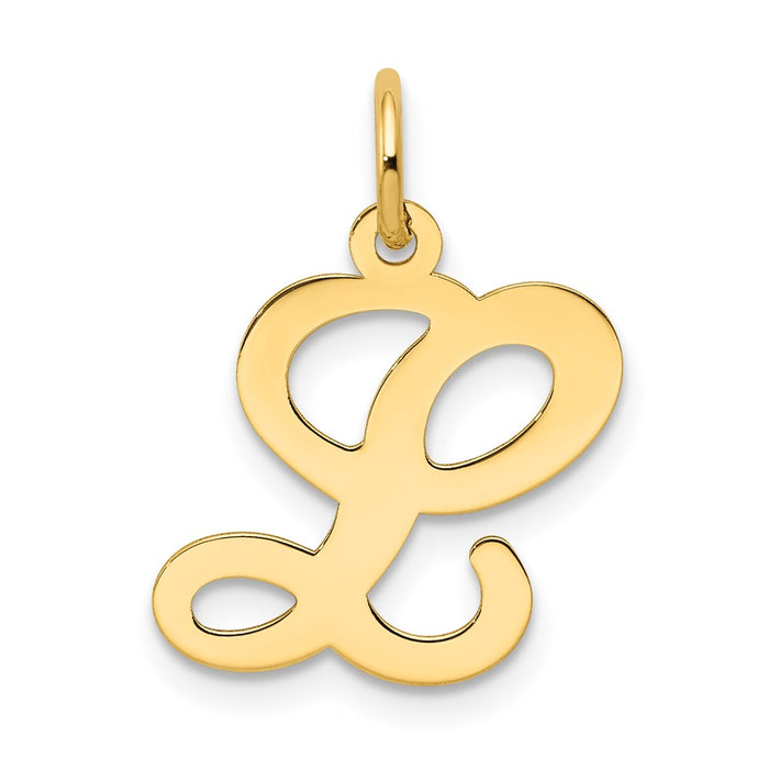 Million Charms 14K Yellow Gold Themed Alphabet Letter Initial L Charm