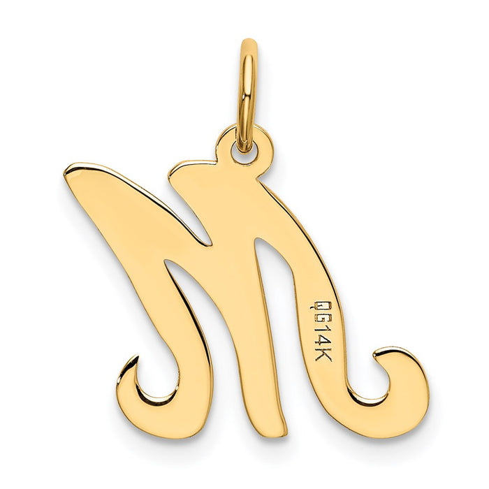 Million Charms 14K Yellow Gold Themed Alphabet Letter Initial M Charm