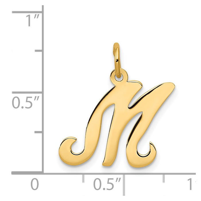 Million Charms 14K Yellow Gold Themed Alphabet Letter Initial M Charm