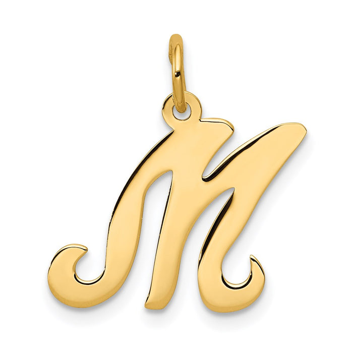 Million Charms 14K Yellow Gold Themed Alphabet Letter Initial M Charm