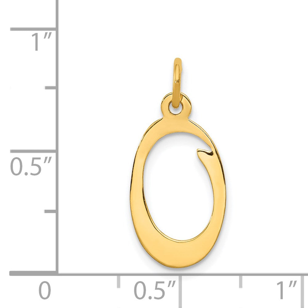 Million Charms 14K Yellow Gold Themed Alphabet Letter Initial O Charm