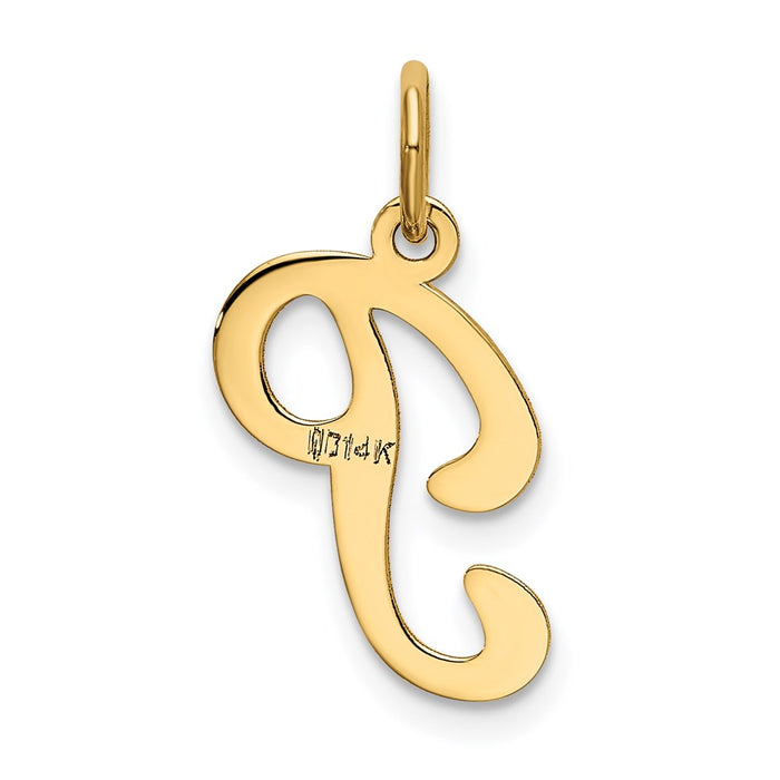 Million Charms 14K Yellow Gold Themed Alphabet Letter Initial P Charm