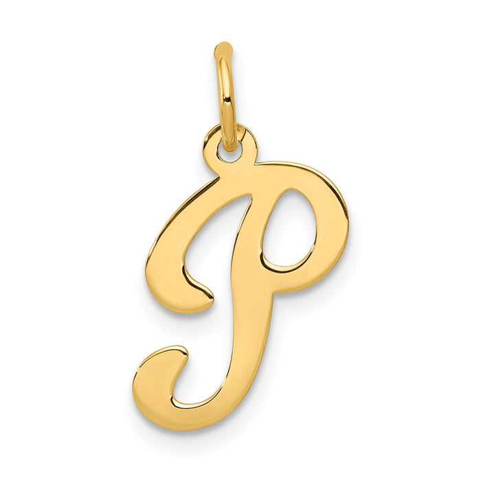 Million Charms 14K Yellow Gold Themed Alphabet Letter Initial P Charm