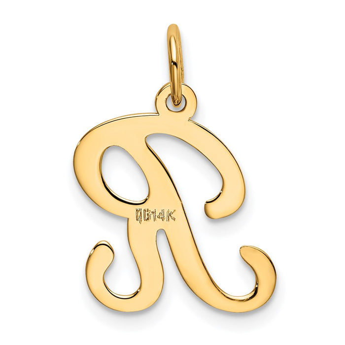 Million Charms 14K Yellow Gold Themed Alphabet Letter Initial R Charm