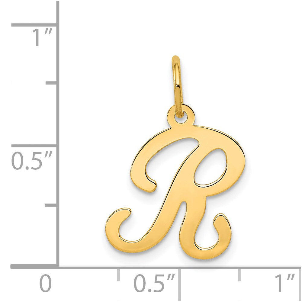 Million Charms 14K Yellow Gold Themed Alphabet Letter Initial R Charm