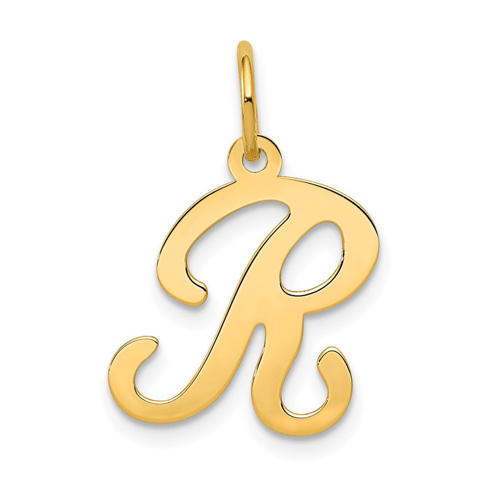 Million Charms 14K Yellow Gold Themed Alphabet Letter Initial R Charm
