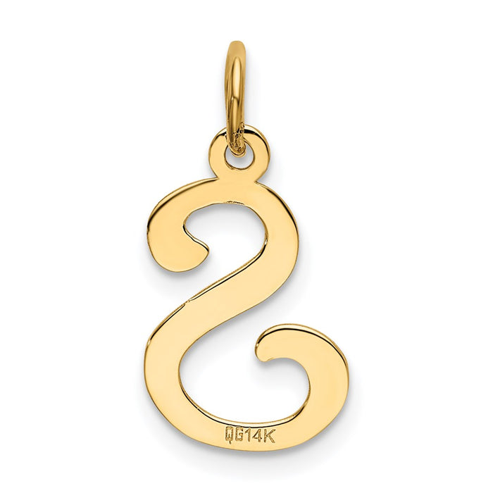 Million Charms 14K Yellow Gold Themed Alphabet Letter Initial S Charm