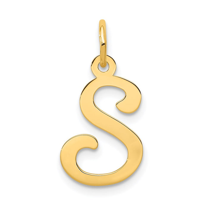 Million Charms 14K Yellow Gold Themed Alphabet Letter Initial S Charm