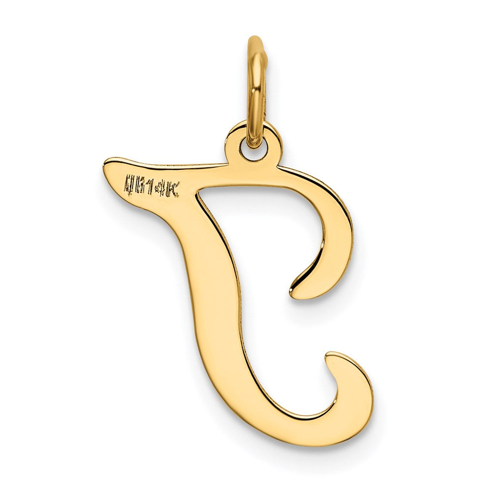 Million Charms 14K Yellow Gold Themed Alphabet Letter Initial T Charm