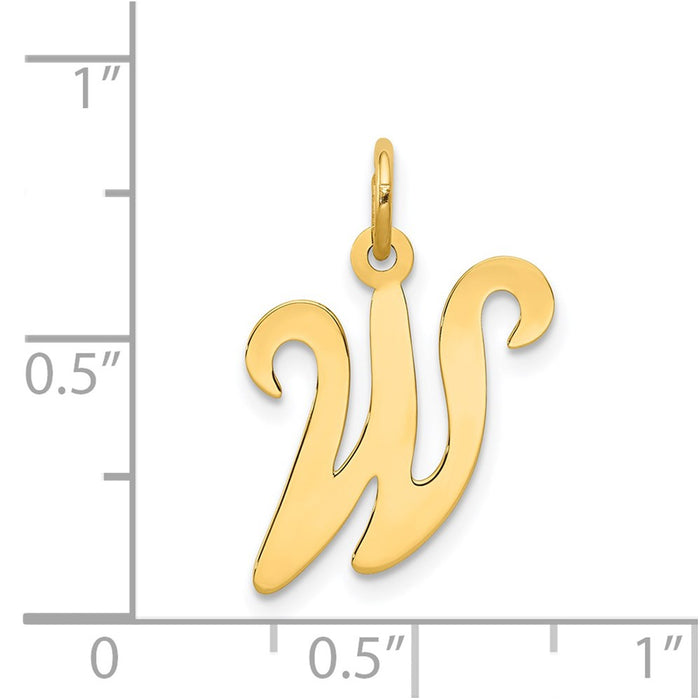 Million Charms 14K Yellow Gold Themed Alphabet Letter Initial W Charm