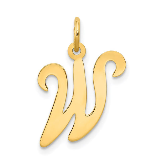 Million Charms 14K Yellow Gold Themed Alphabet Letter Initial W Charm