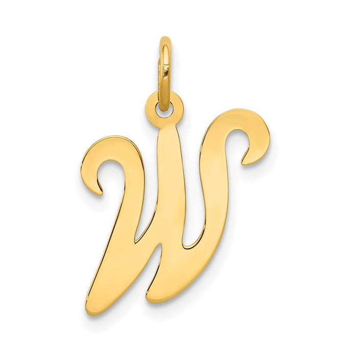 Million Charms 14K Yellow Gold Themed Alphabet Letter Initial W Charm