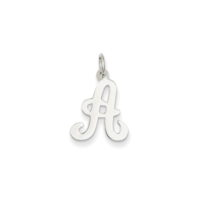 Million Charms 14K White Gold Themed Alphabet Letter Initial A Charm