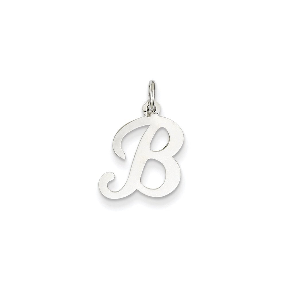 Million Charms 14K White Gold Themed Alphabet Letter Initial B Charm