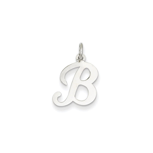 Million Charms 14K White Gold Themed Alphabet Letter Initial B Charm