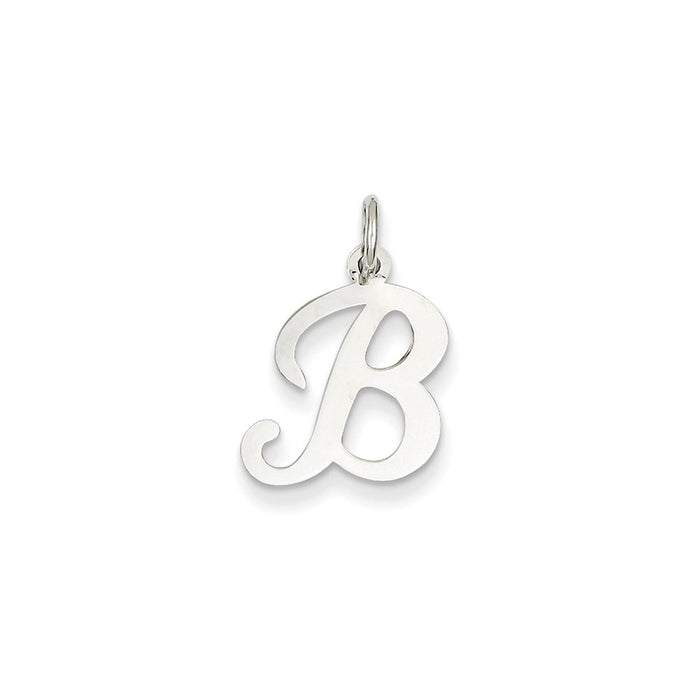 Million Charms 14K White Gold Themed Alphabet Letter Initial B Charm