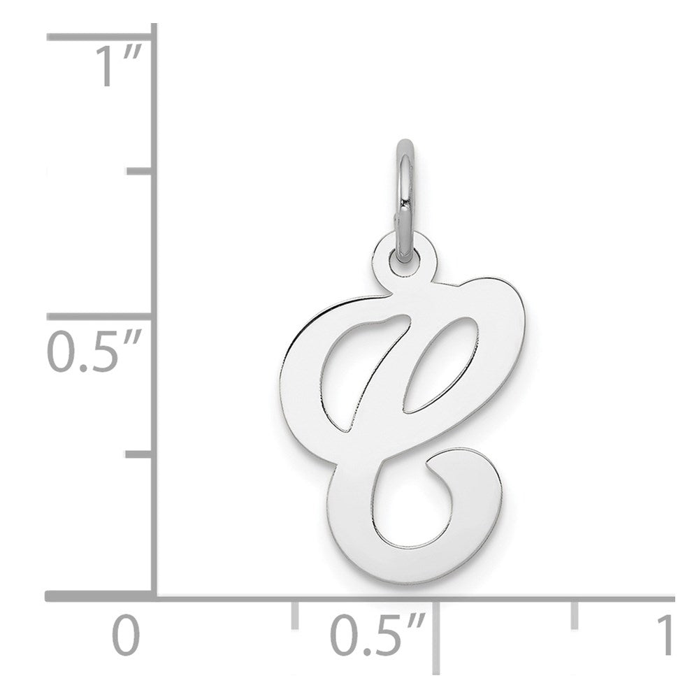 Million Charms 14K White Gold Themed Alphabet Letter Initial C Charm