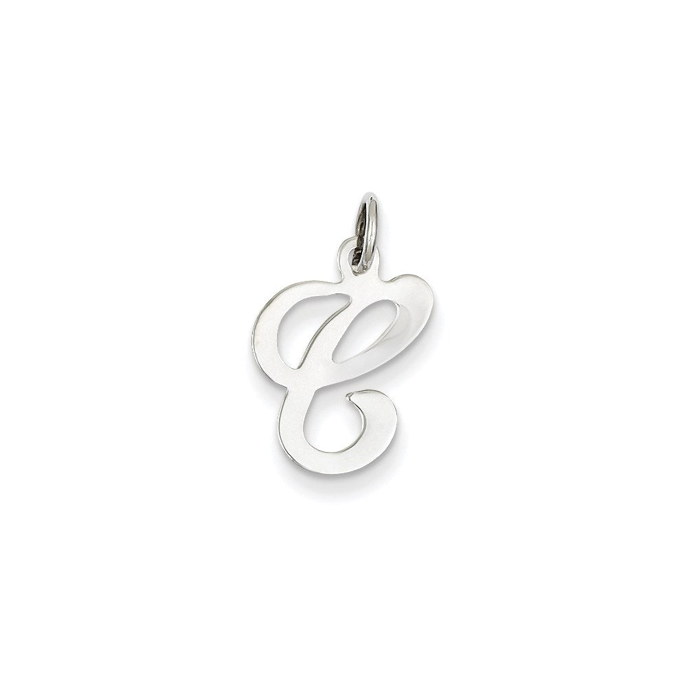 Million Charms 14K White Gold Themed Alphabet Letter Initial C Charm