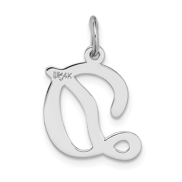 Million Charms 14K White Gold Themed Alphabet Letter Initial D Charm