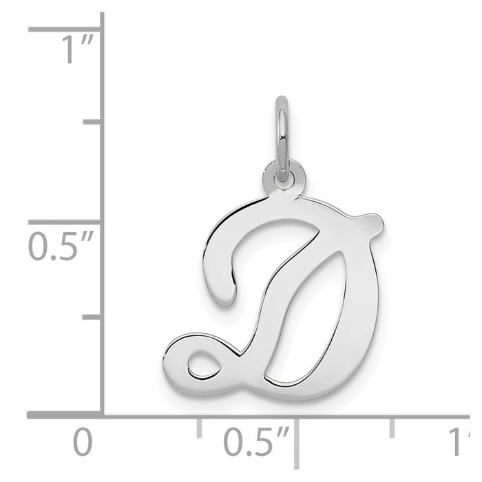 Million Charms 14K White Gold Themed Alphabet Letter Initial D Charm