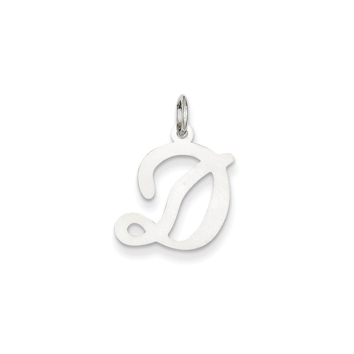 Million Charms 14K White Gold Themed Alphabet Letter Initial D Charm