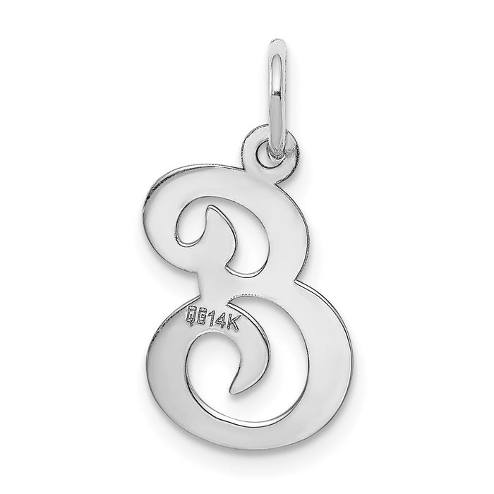 Million Charms 14K White Gold Themed Alphabet Letter Initial E Charm