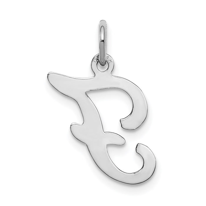 Million Charms 14K White Gold Themed Alphabet Letter Initial F Charm