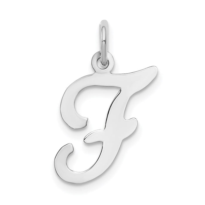 Million Charms 14K White Gold Themed Alphabet Letter Initial F Charm