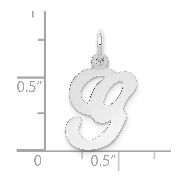 Million Charms 14K White Gold Themed Alphabet Letter Initial G Charm