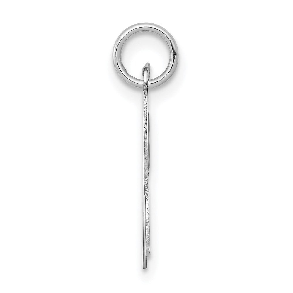 Million Charms 14K White Gold Themed Alphabet Letter Initial H Charm