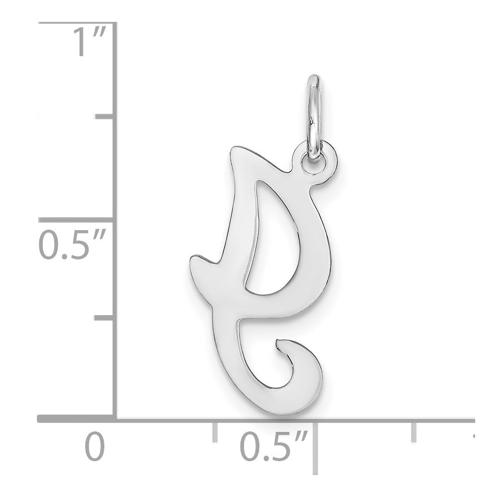 Million Charms 14K White Gold Themed Alphabet Letter Initial I Charm